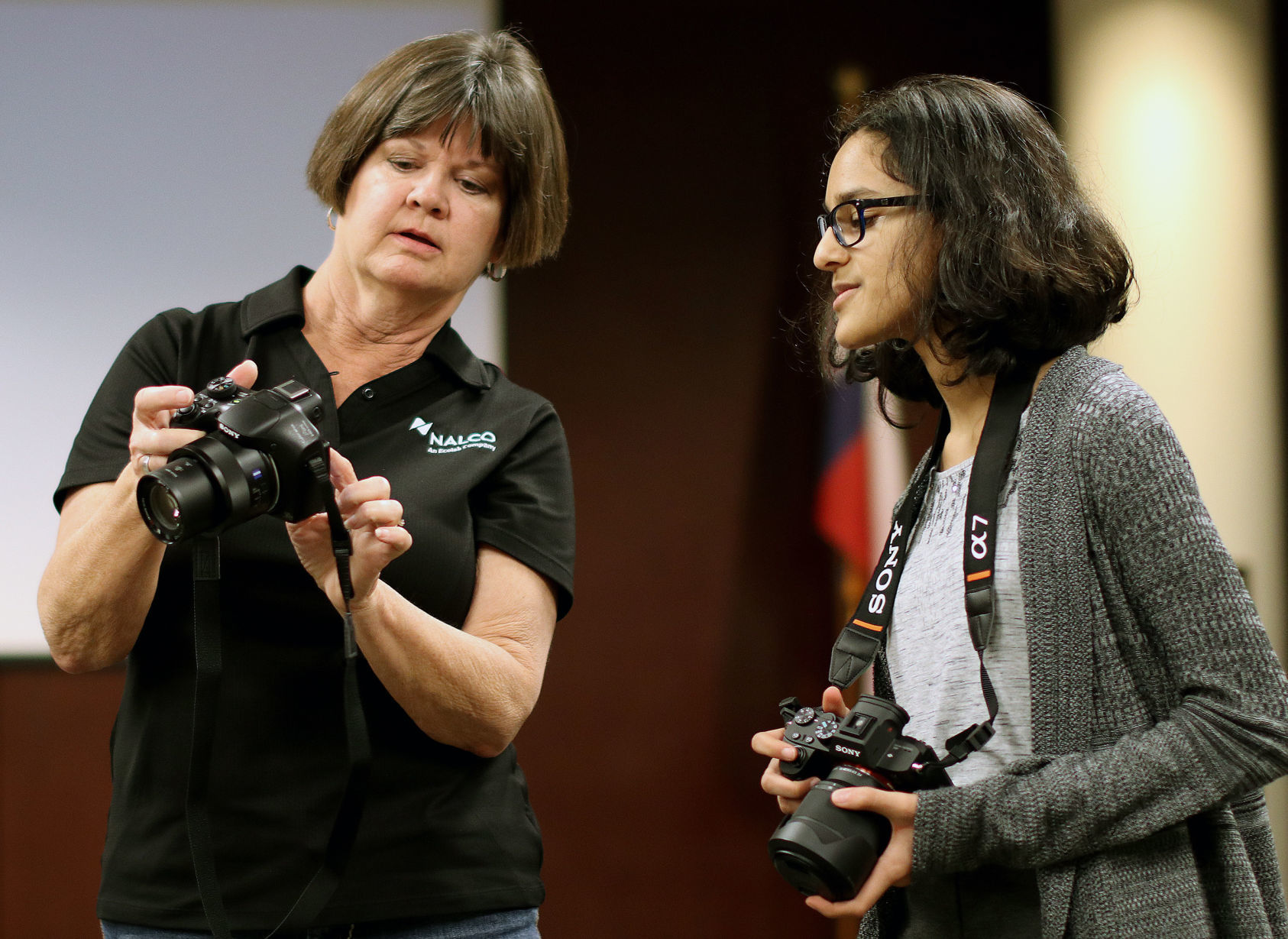 Learning about her camera